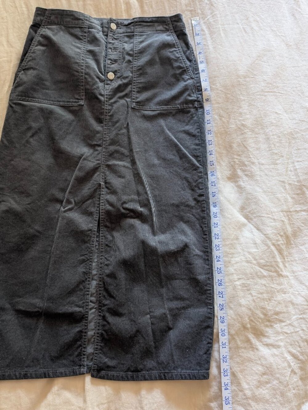 LOFT Corduroy Button Front Midi Pocket Skirt sz2 - Picture 12 of 14
